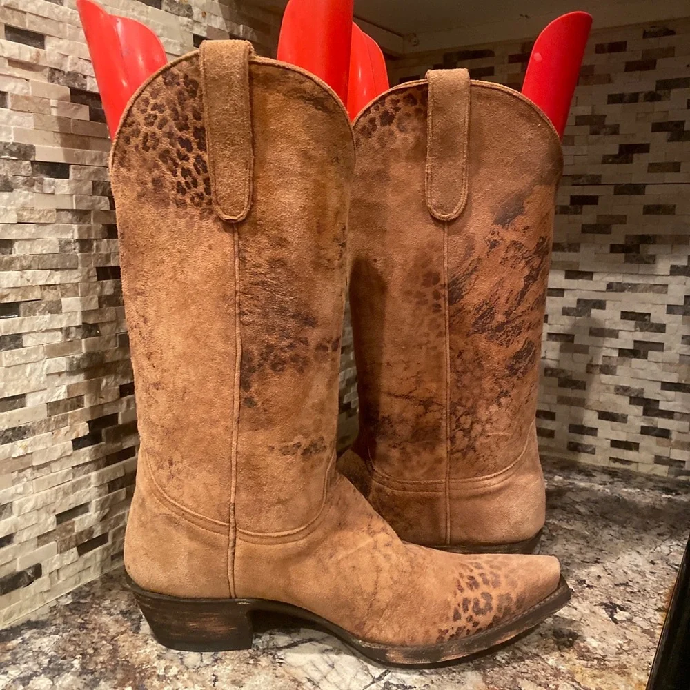 Old Gringo Leopardito Brown Boots 13 inch size 9 New - Picture 12 of 16